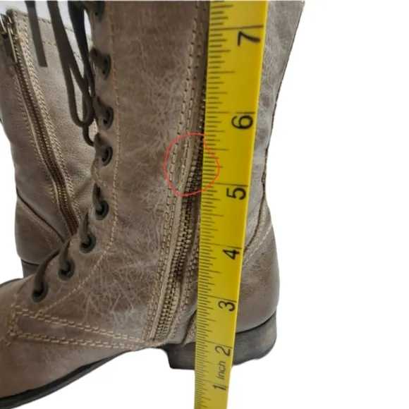 Steve‎ Madden Women's Leather Troopa Combat Boots Grey 8 M