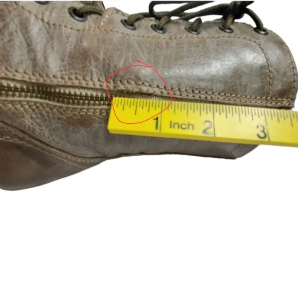 Steve‎ Madden Women's Leather Troopa Combat Boots Grey 8 M