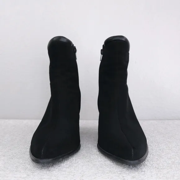 Stuart Weitzman Heeled Black Waterproof Leather &amp; Gore-Tx Ankle Booties US 10