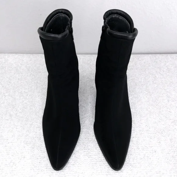 Stuart Weitzman Heeled Black Waterproof Leather &amp; Gore-Tx Ankle Booties US 10