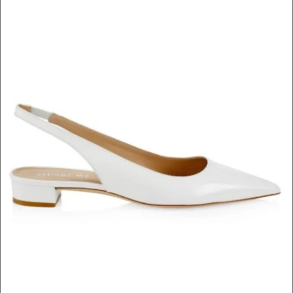 Stuart Weitzman White Slingback Women's Shoes
