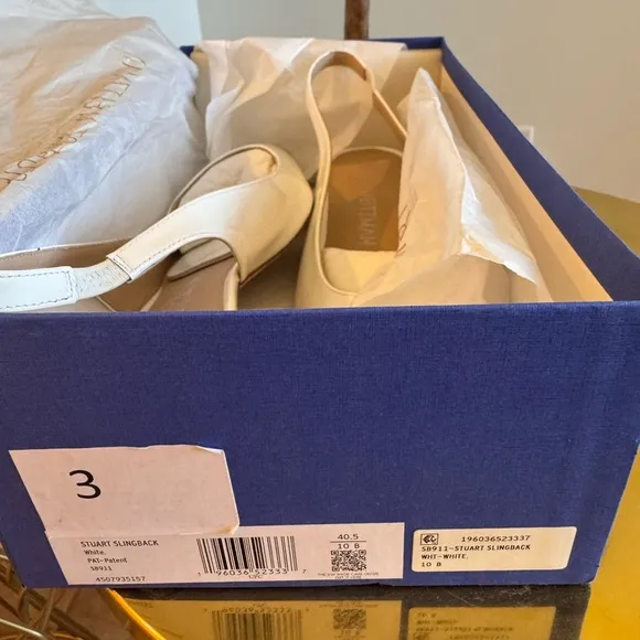 Stuart Weitzman White Slingback Women's Shoes