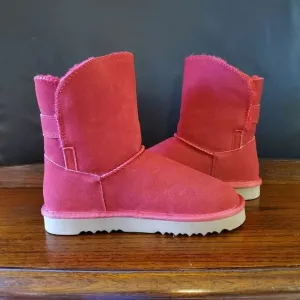 Style &amp; Co RED Suede Teenyy Pull On Ankle Boots Size 7M
