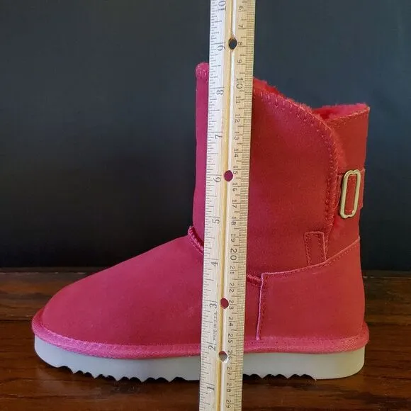 Style &amp; Co RED Suede Teenyy Pull On Ankle Boots Size 7M