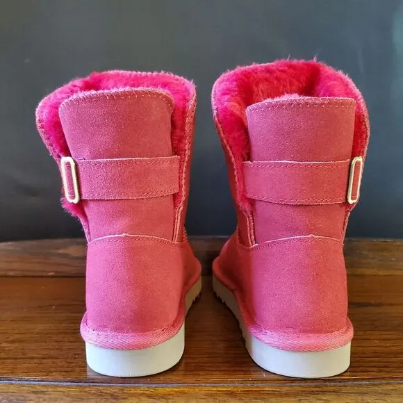 Style &amp; Co RED Suede Teenyy Pull On Ankle Boots Size 7M