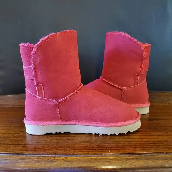 Style &amp; Co RED Suede Teenyy Pull On Ankle Boots Size 7M