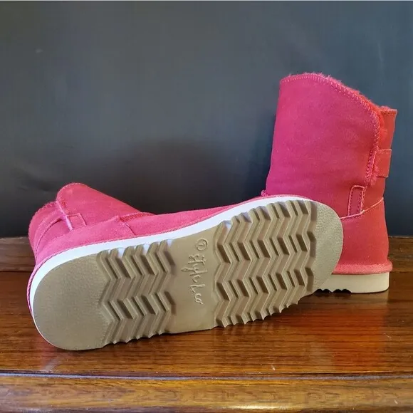 Style &amp; Co RED Suede Teenyy Pull On Ankle Boots Size 7M