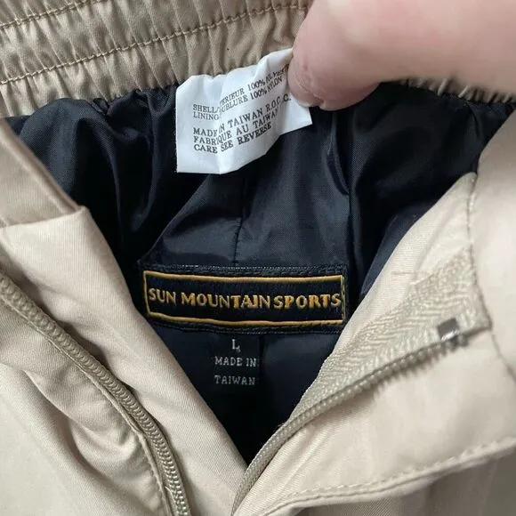 Sun Mountain Sports Tan Windbreaker Outdoor Pants Adjustable L