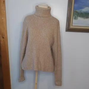 Sundance Turtleneck cotton angora blend ribbed Sweater soft cozy neutral color