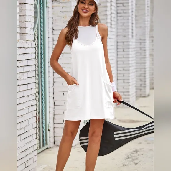 Sunny Day Cami Dress and Shorts Set - White