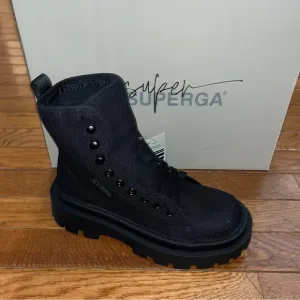 Superga Alpine Apex Lace Up Ankle Boot All Black Women’s Size 5