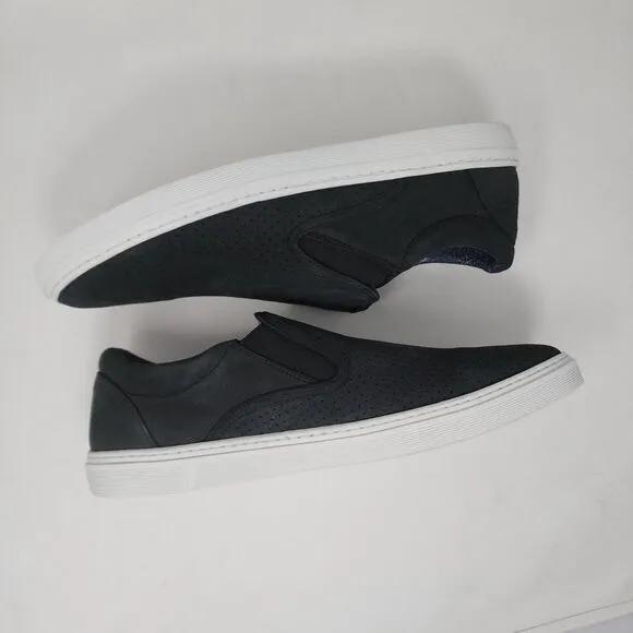 Supply Lab Leather Shoes Men 12 Black Perforated Smooth Casual Comfort Sneakers