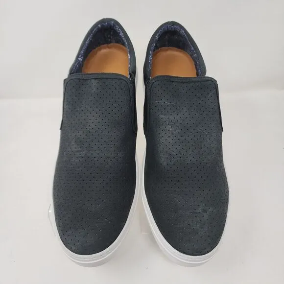 Supply Lab Leather Shoes Men 12 Black Perforated Smooth Casual Comfort Sneakers