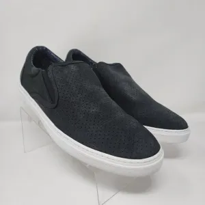 Supply Lab Leather Shoes Men 12 Black Perforated Smooth Casual Comfort Sneakers