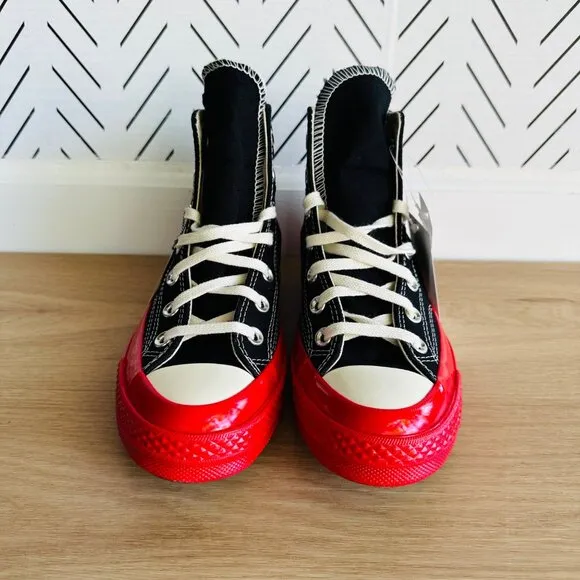 ❤️Sz 11 Converse Comme Des Garçons Play Chuck 70 Hi Women Shoes Black Rd A01793C