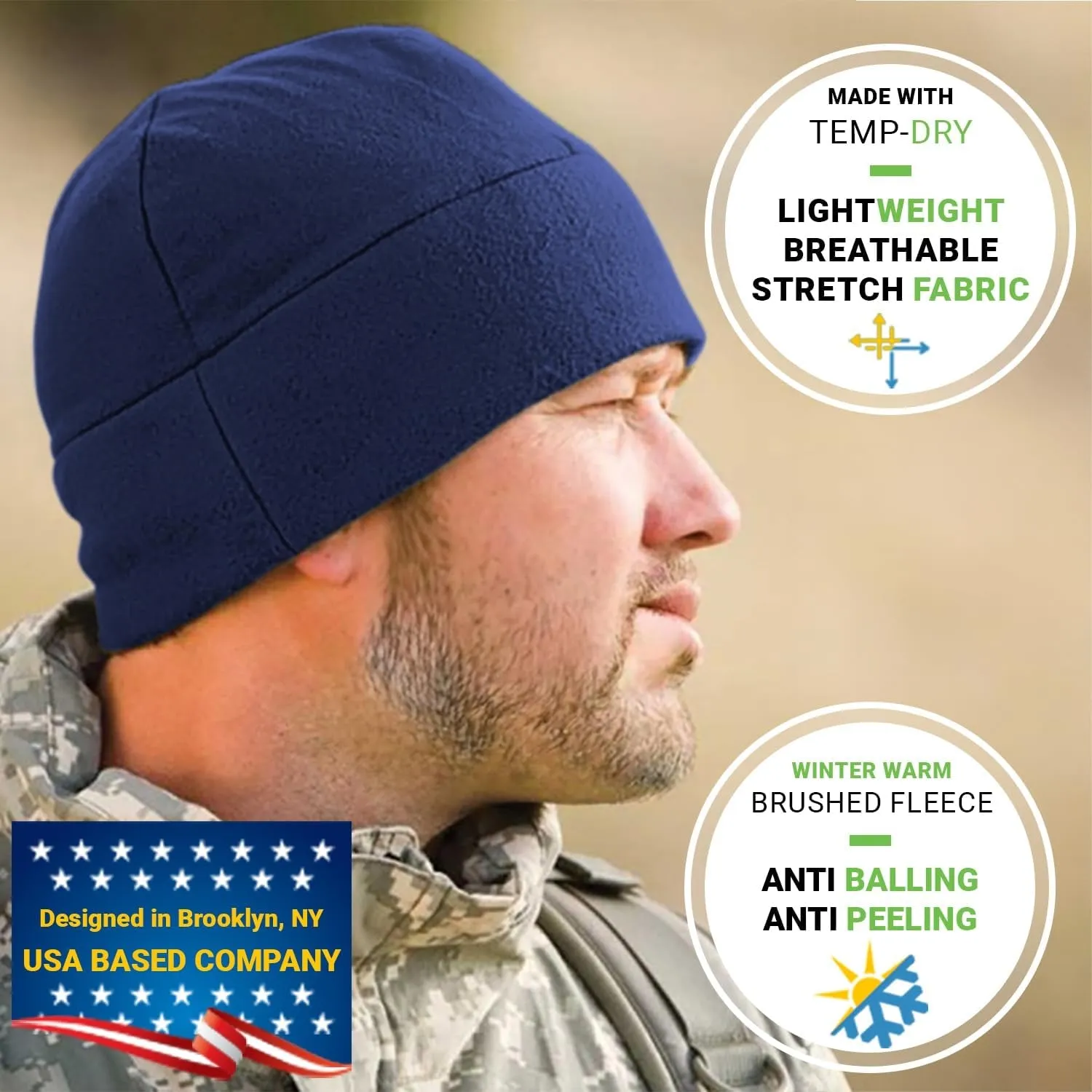 Tactical Fleece Watch Cap Beanie – Skull Cap Fleece Hat - Mens & Women