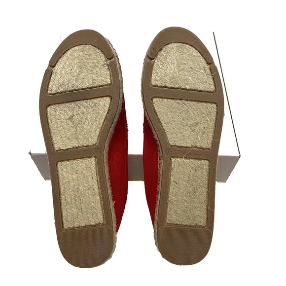 Talbots Izzy Scallop Eyelet Canvas Espadrilles Shoes Red Women Size 9 NEW