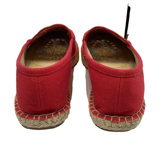 Talbots Izzy Scallop Eyelet Canvas Espadrilles Shoes Red Women Size 9 NEW