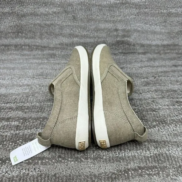 Taos Beige Dandy Canvas Slip On Shoes Womens 6 Loafers Antimicrobial Brand New