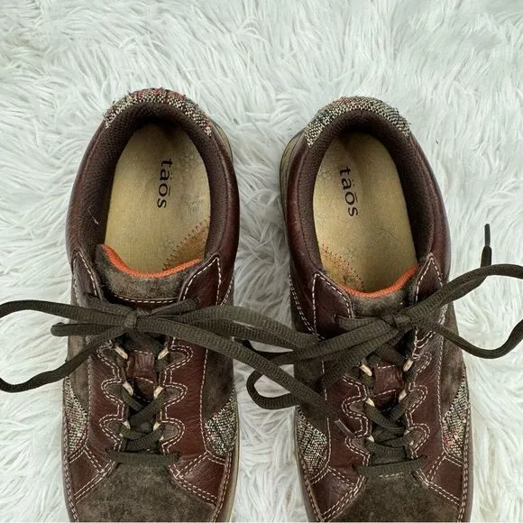 Taos Joyce Patchwork Driving Lace Up Oxford Suede Leather Shoes