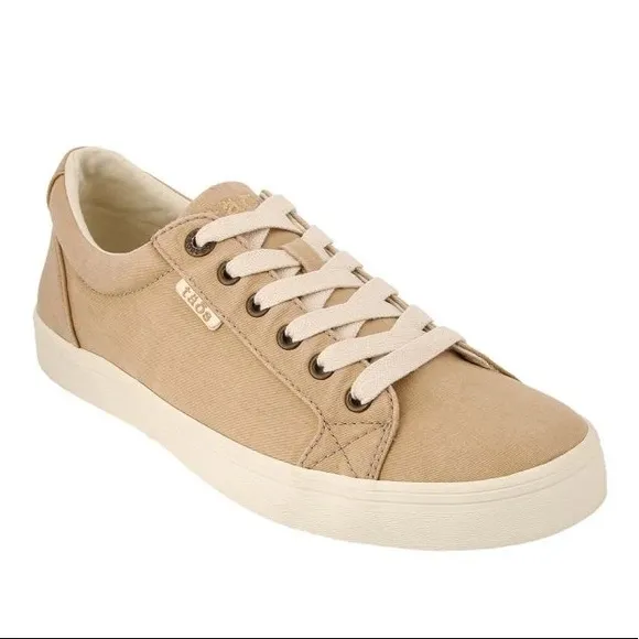 Taos Starsky Tan Distressed Canvas Casual Lace Up Sneakers Shoes size 11