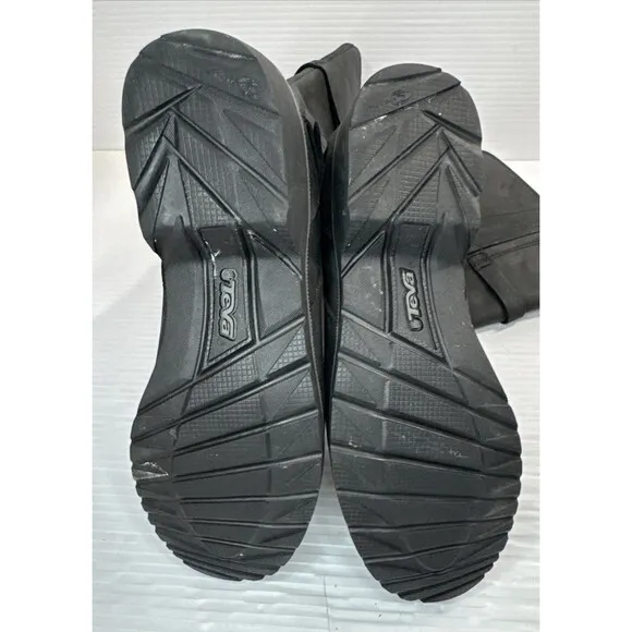 TEVA Delavina Women’s Tall Waterproof  Leather Zip Boots Black US 9/ EUR 40