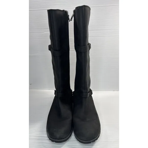 TEVA Delavina Women’s Tall Waterproof  Leather Zip Boots Black US 9/ EUR 40