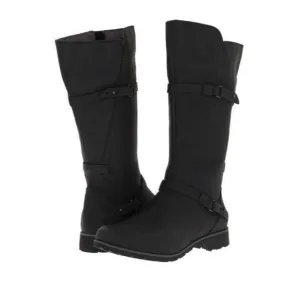 TEVA Delavina Women’s Tall Waterproof  Leather Zip Boots Black US 9/ EUR 40
