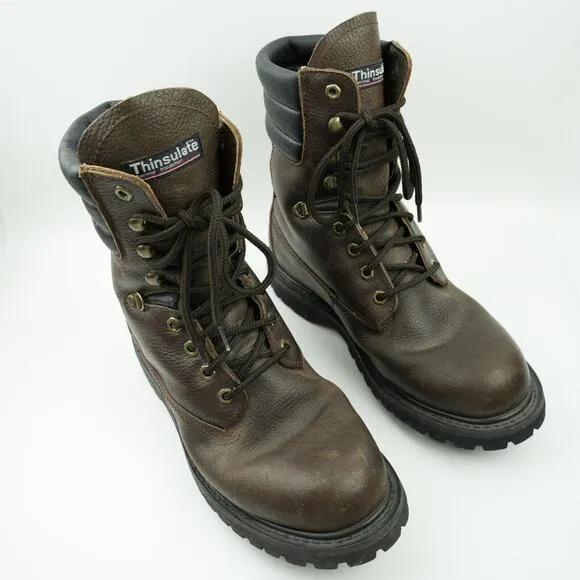 Texas Steer Steel Toe Work Boots Mens 9 EEE Thinsulate Insulated Lace Up