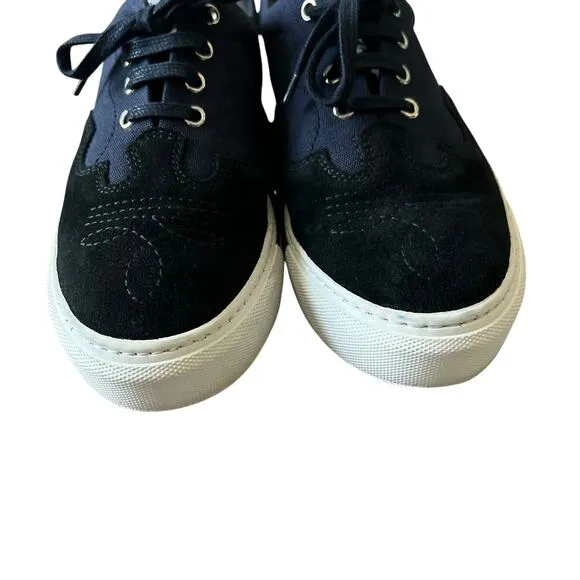 The Kooples Baskets Basses Canvas Leather Oxford Sneakers Shoes Size 41 EU