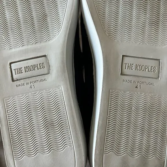 The Kooples Baskets Basses Canvas Leather Oxford Sneakers Shoes Size 41 EU