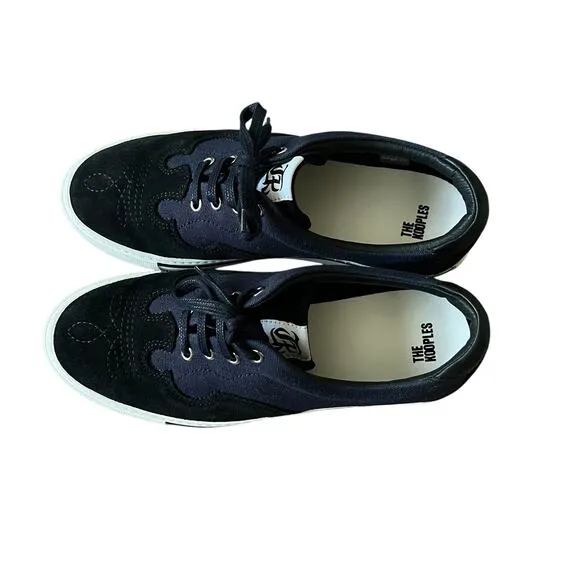The Kooples Baskets Basses Canvas Leather Oxford Sneakers Shoes Size 41 EU