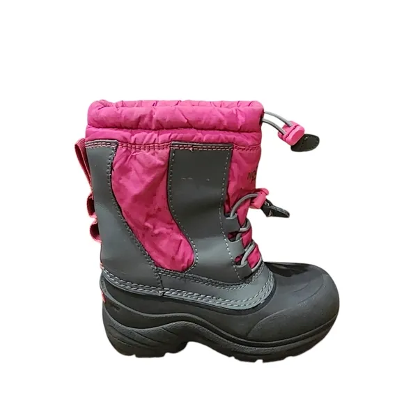 The North Face Alpenglow II Winter Ski Snow Boots Grey/Pink Toddler Size 11
