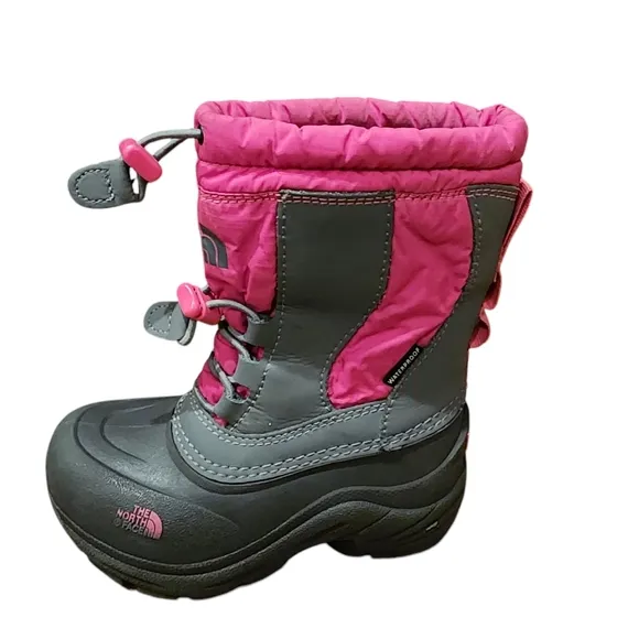 The North Face Alpenglow II Winter Ski Snow Boots Grey/Pink Toddler Size 11