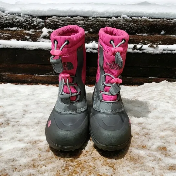 The North Face Alpenglow II Winter Ski Snow Boots Grey/Pink Toddler Size 11