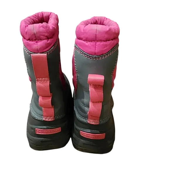 The North Face Alpenglow II Winter Ski Snow Boots Grey/Pink Toddler Size 11