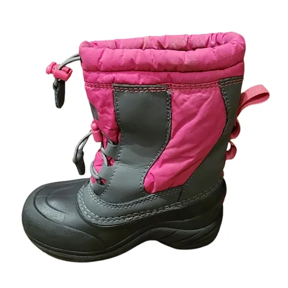 The North Face Alpenglow II Winter Ski Snow Boots Grey/Pink Toddler Size 11