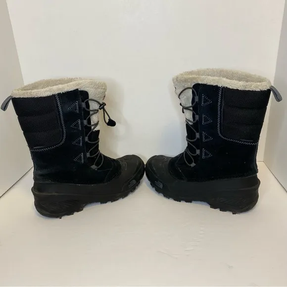 The North Face Boots Heat Seeker Waterproof Lined Black &amp; White Youth Size 5
