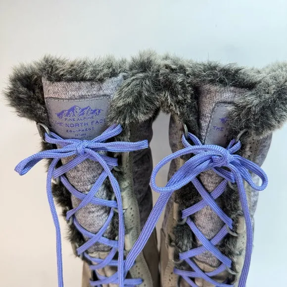 The North Face Fine Alpine Lace-Up Faux Fur Winter Snow Boots Size 7