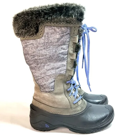 The North Face Fine Alpine Lace-Up Faux Fur Winter Snow Boots Size 7