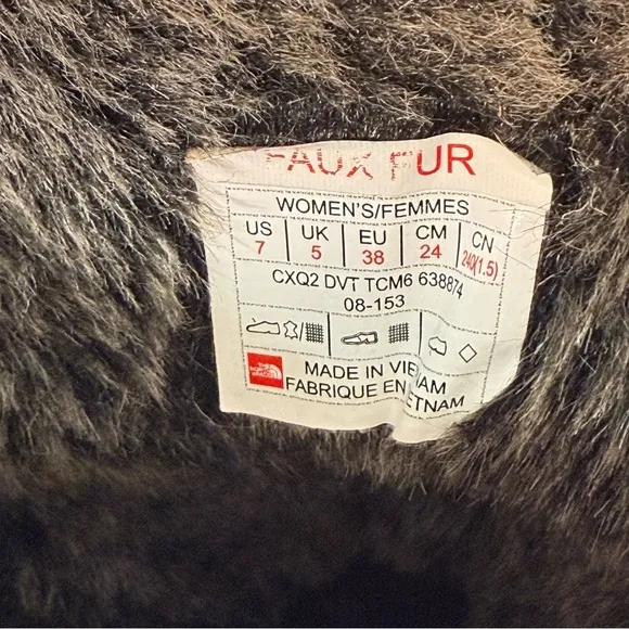 The North Face Fine Alpine Lace-Up Faux Fur Winter Snow Boots Size 7