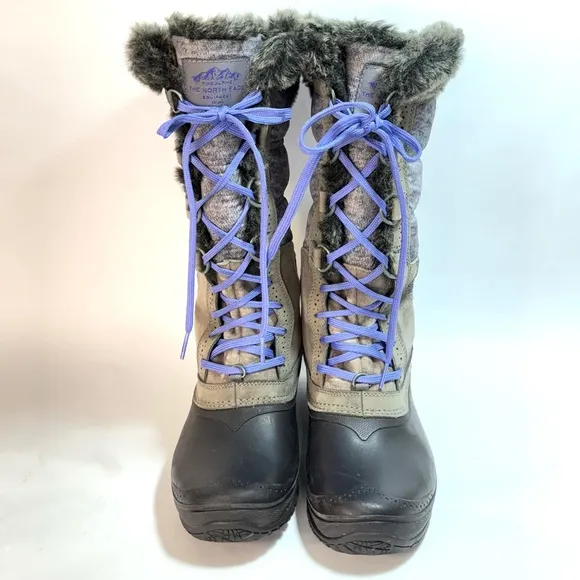 The North Face Fine Alpine Lace-Up Faux Fur Winter Snow Boots Size 7