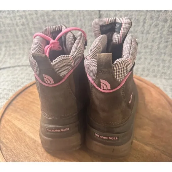 The North Face Girls Heatseeker Insulated Waterproof Boots Brown/Pink Size 6