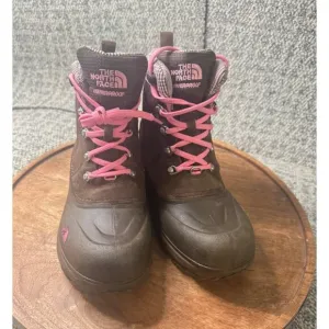 The North Face Girls Heatseeker Insulated Waterproof Boots Brown/Pink Size 6