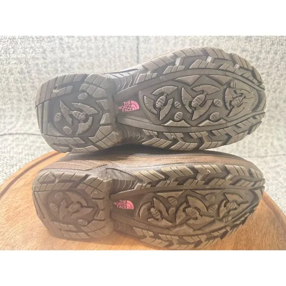 The North Face Girls Heatseeker Insulated Waterproof Boots Brown/Pink Size 6