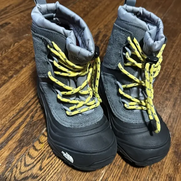 The North Face Gray and Yellow Winter Boots- ThermaFelt Insulated