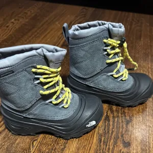 The North Face Gray and Yellow Winter Boots- ThermaFelt Insulated