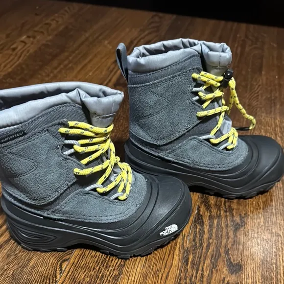 The North Face Gray and Yellow Winter Boots- ThermaFelt Insulated