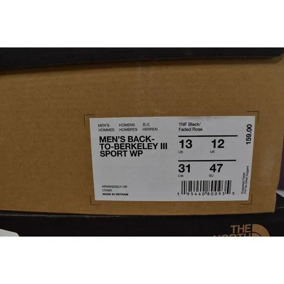 The North Face Mens Size 13 Back to Berkeley III Sport Suede Waterproof Boots
