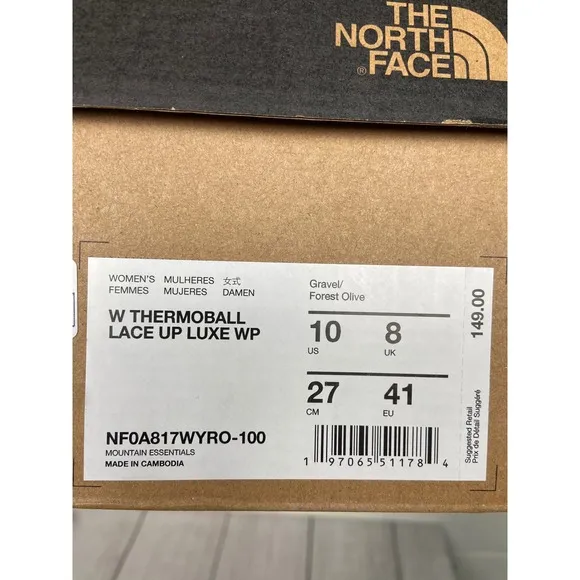 The North Face Thermoball Lace Up Luxe WP Winter Boots Waterproof Women's 10
